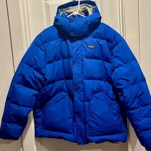 Patagonia Men’s Royal Blue Down Drift Jacket with Hood
